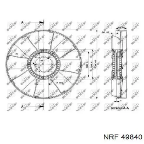 Вентилятор/крыльчатка радиатора охлаждения NRF 49840 цена, от 90.69 USD