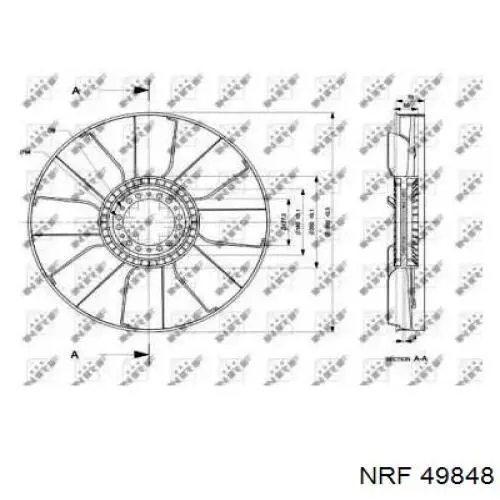 Крыльчатка радиатора охлаждения 49848 NRF