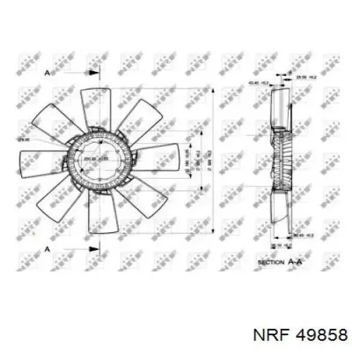 Вентилятор (крыльчатка) радиатора охлаждения NRF 49858