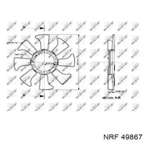 Rodete ventilador, refrigeración de motor 49867 NRF