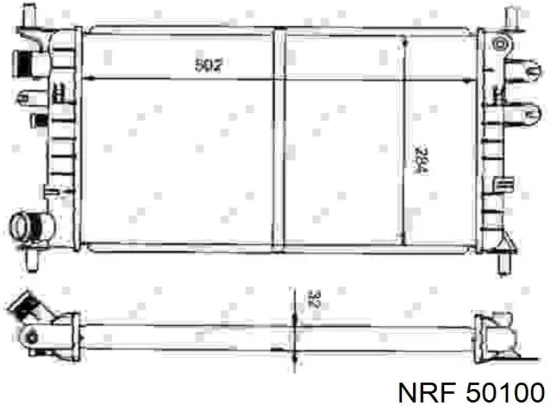 Radiador refrigeración del motor 50100 NRF