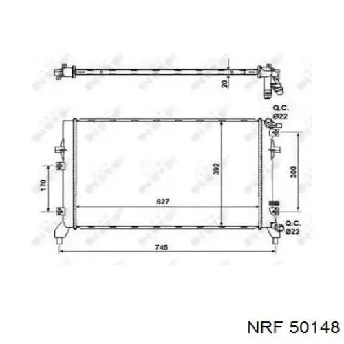50148 NRF radiador de esfriamento de motor