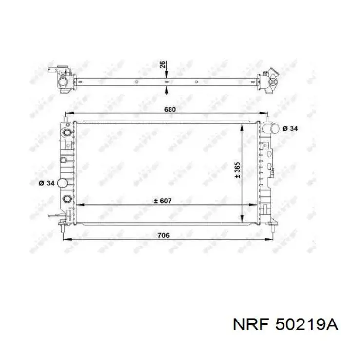 50219A NRF radiador de esfriamento de motor