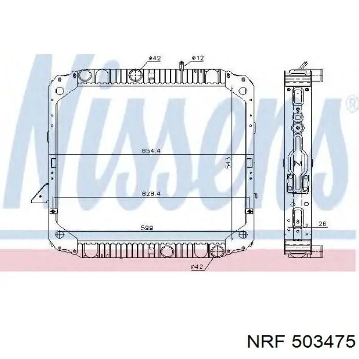 Radiador refrigeración del motor 503475 NRF