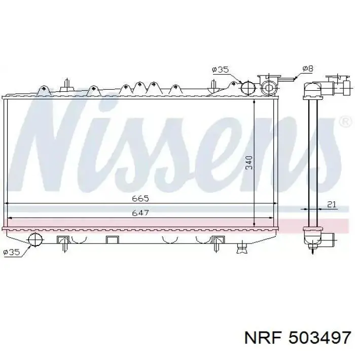 Радиатор охлаждения двигателя NRF 503497 цена, от 79.27 USD
