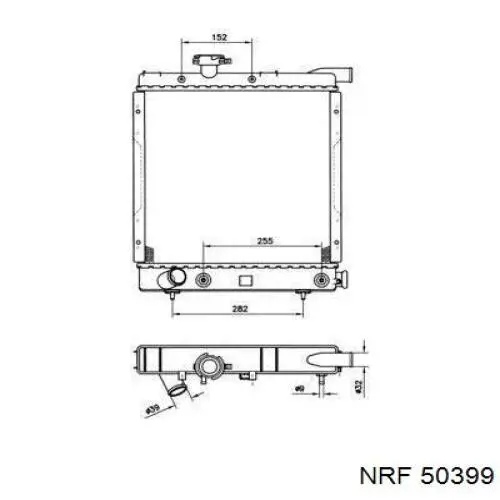 Radiador refrigeración del motor 50399 NRF