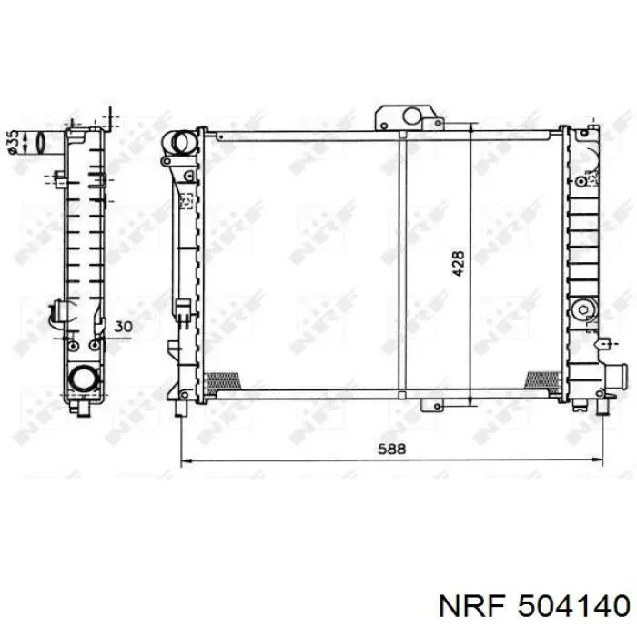 Радиатор 504140 NRF