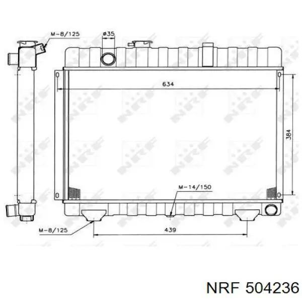 Radiador refrigeración del motor 504236 NRF