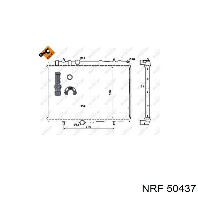 Радиатор охлаждения двигателя NRF 50437 цена, от 76.91 USD