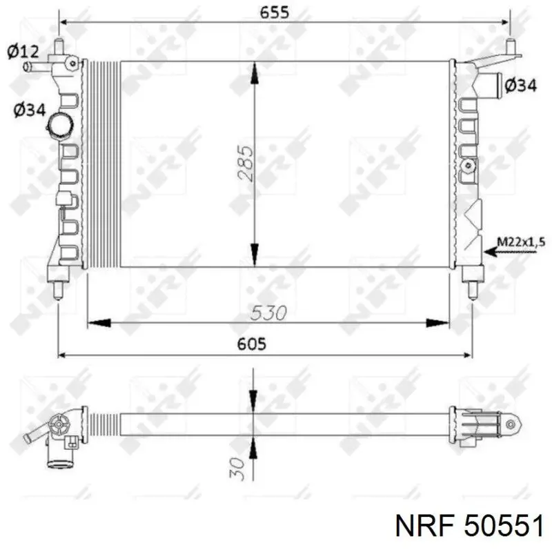 Радиатор охлаждения NRF 50551