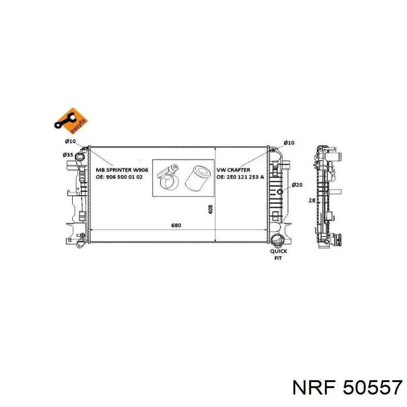 Радиатор 50557 NRF