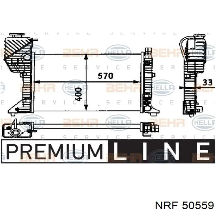 Radiador refrigeración del motor 50559 NRF