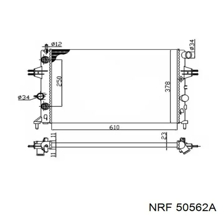 Радиатор охлаждения двигателя NRF 50562A цена, от 57.92 USD