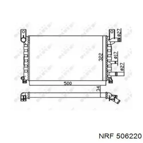 Радиатор 506220 NRF