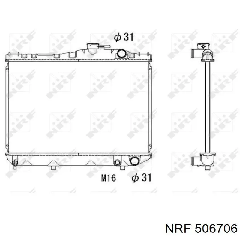 Radiador refrigeración del motor 506706 NRF