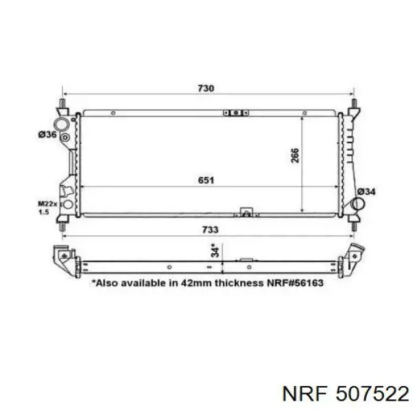 Радиатор 507522 NRF