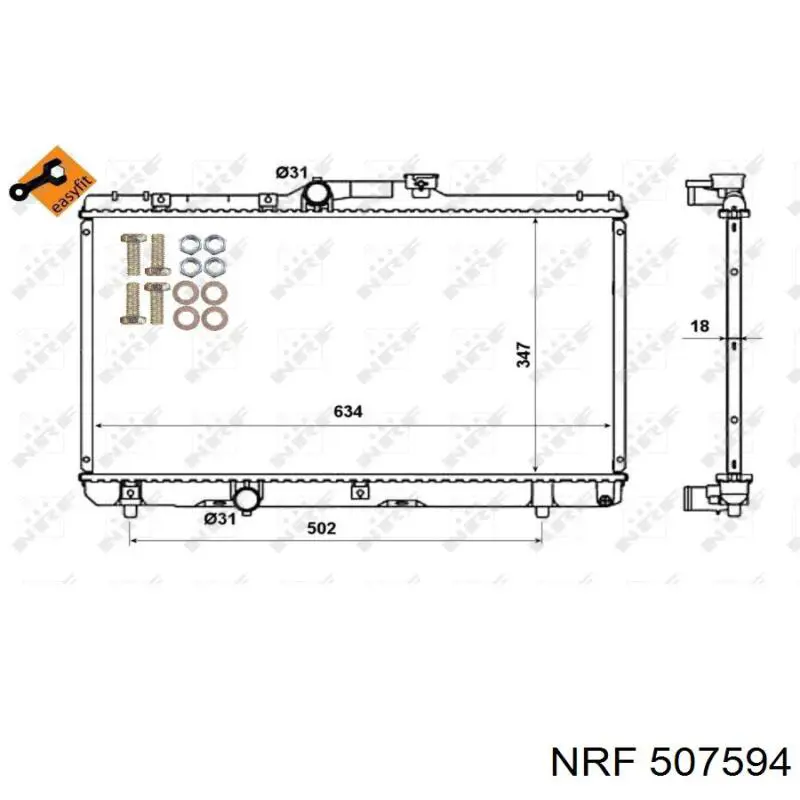 Купить 507594 NRF Радиатор водяной