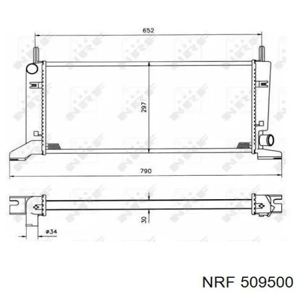 Radiador refrigeración del motor 509500 NRF
