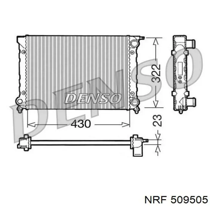 Радиатор охлаждения двигателя NRF 509505 цена, от 33.91 USD