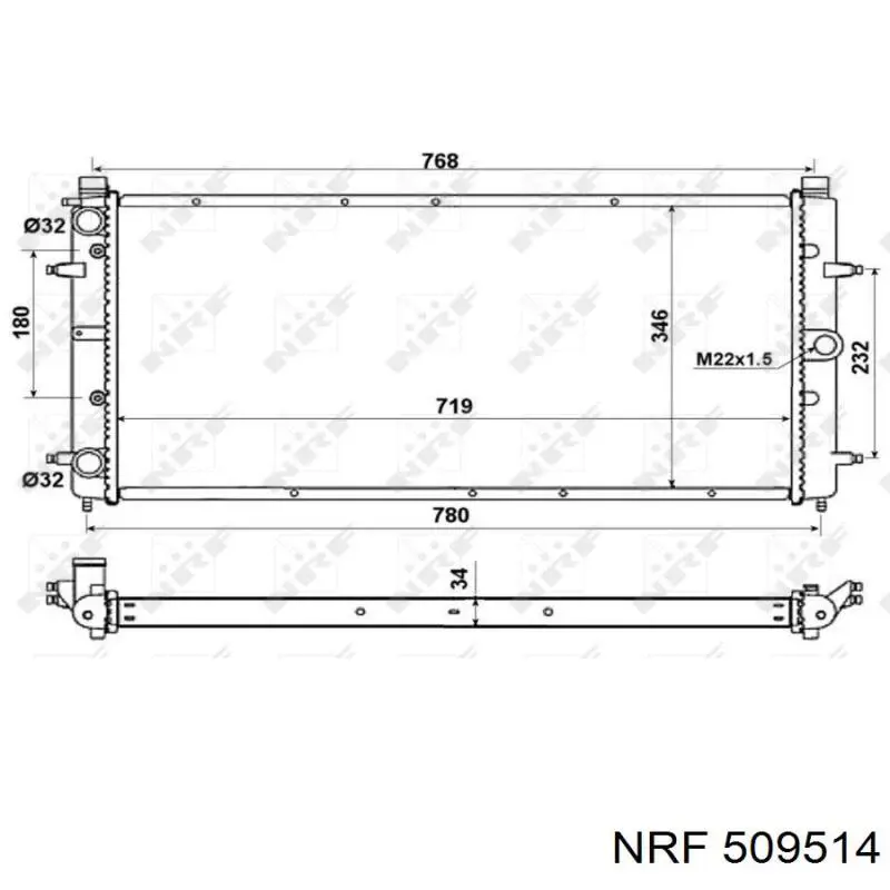 Купить 509514 NRF Радиатор водяной