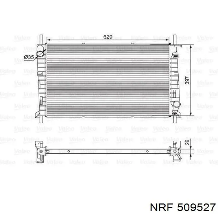 Радиатор охлаждения двигателя NRF 509527 цена, от 83.92 USD