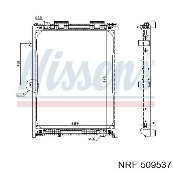 Радиатор охлаждения двигателя NRF 509537 цена, от 431.86 USD