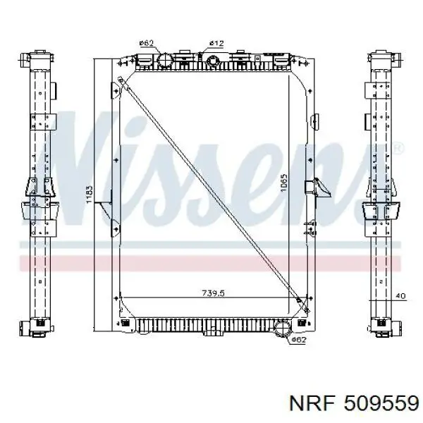 Radiador refrigeración del motor 509559 NRF
