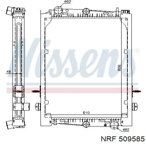 Радиатор охлаждения двигателя NRF 509585 цена, от 372.39 USD