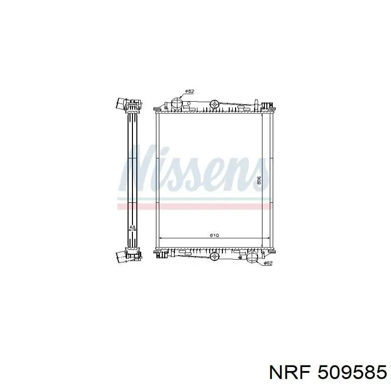 Радиатор 509585 NRF
