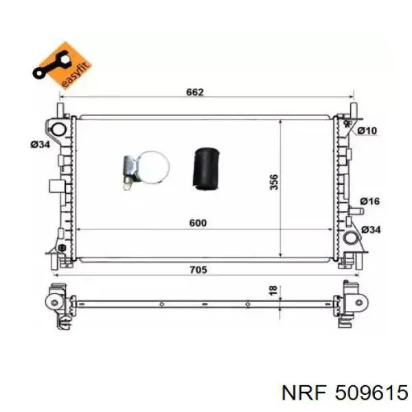 Радиатор 509615 NRF