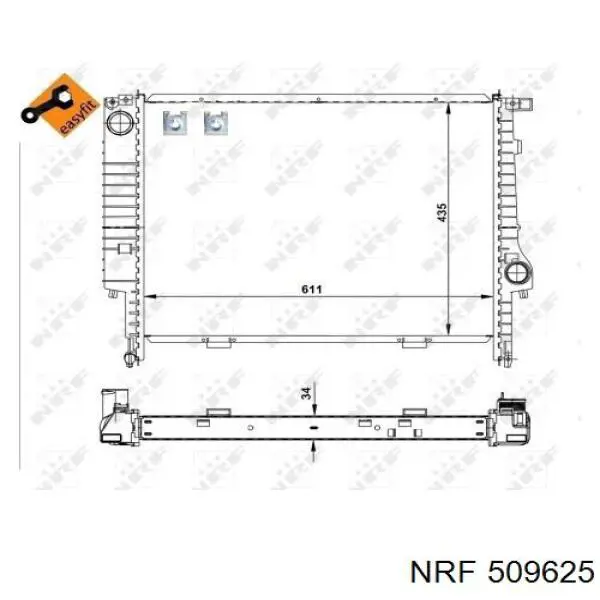 Радиатор 509625 NRF