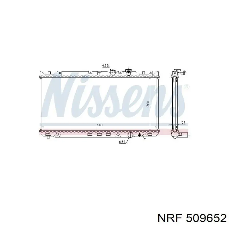 Radiador refrigeración del motor 509652 NRF