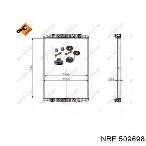 Radiador refrigeración del motor 509698 NRF