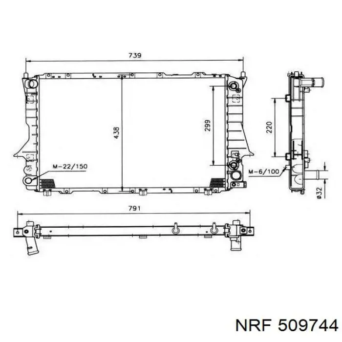 Купить 509744 NRF Радиатор водяной