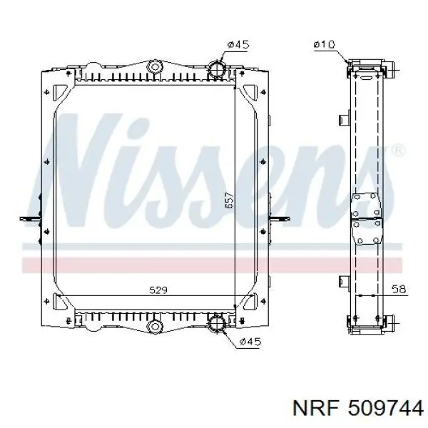 Радиатор охлаждения двигателя NRF 509744 цена, от 286.40 USD