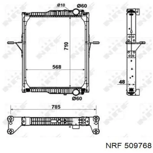 Radiador refrigeración del motor 509768 NRF