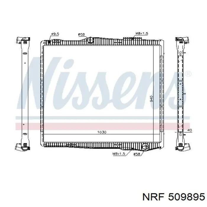 Radiador refrigeración del motor 509895 NRF