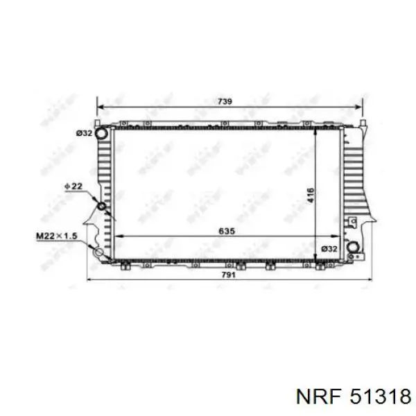 Radiador refrigeración del motor 51318 NRF