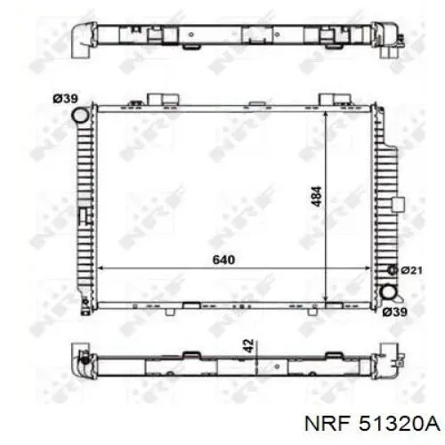Купить 51320A NRF Радиатор водяной