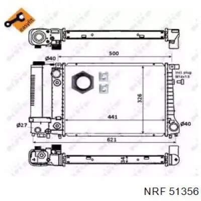 Радиатор 51356 NRF