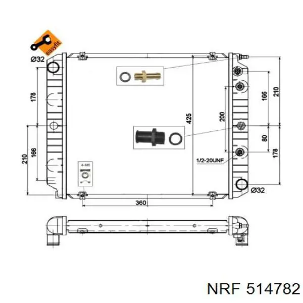 Радиатор охлаждения двигателя NRF 514782 цена, от 122.67 USD