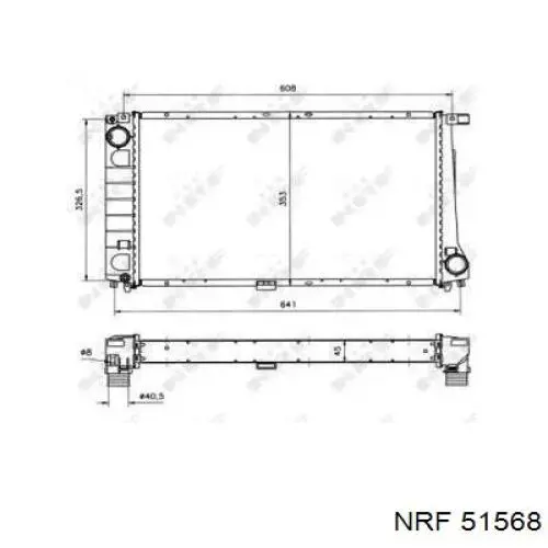 Radiador refrigeración del motor 51568 NRF