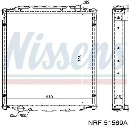 Купить 51569A NRF Радиатор водяной