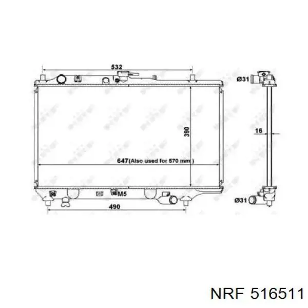 516511 NRF радиатор