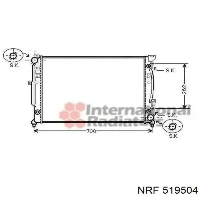 Радиатор 519504 NRF