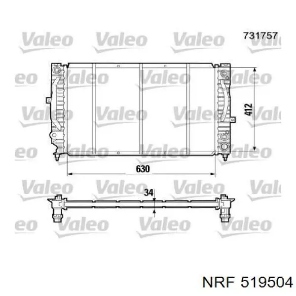 Радиатор охлаждения двигателя NRF 519504 цена, от 110.38 USD