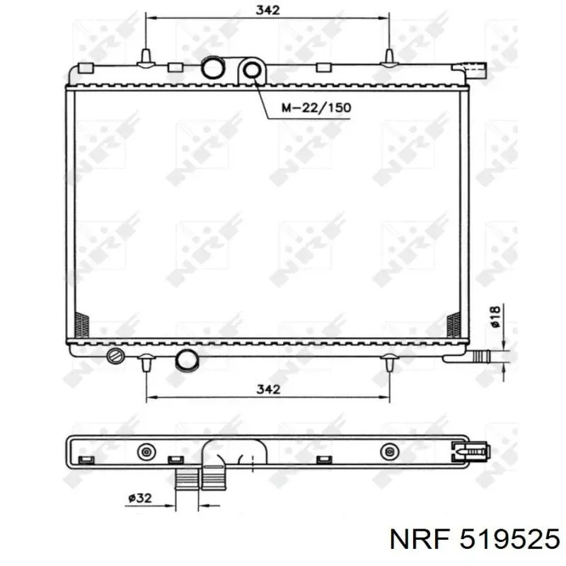 Радиатор 519525 NRF