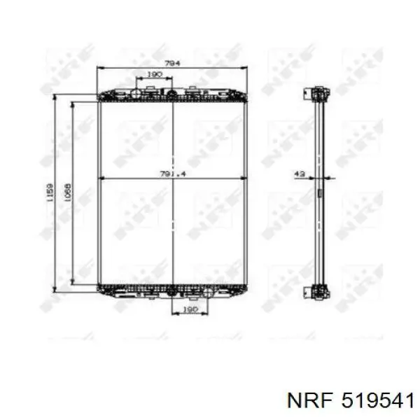 Radiador refrigeración del motor 519541 NRF