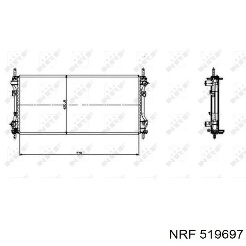 Radiador refrigeración del motor 519697 NRF