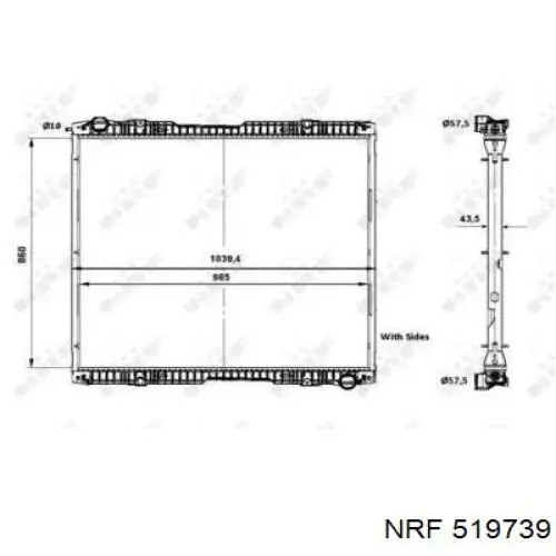 Радиатор печки 519739 NRF